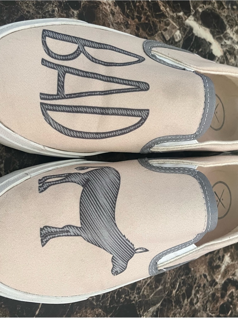 Casual Pink Canvas Slip-On Sneakers with 'BAD' Donkey Graphic - Picture 2 of 12